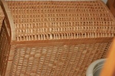  Truhe Wäschekorb Wäschetruhe aus Wasserhyazinthe hellcreme natur ca. 54 cm