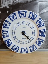 DDR Porzellan Küchenuhr Ruhla Electric Sternzeichen 26cm guter Zustand Funktion