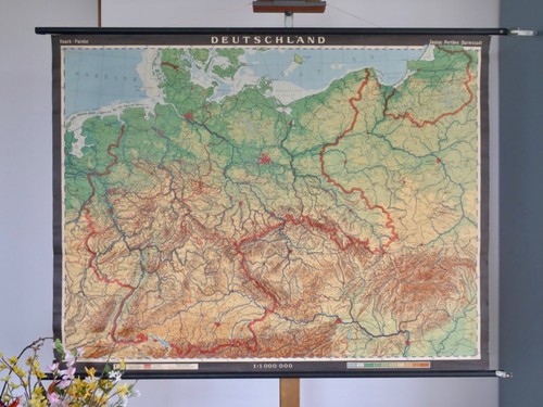 Vintage schulwandkarte - |,