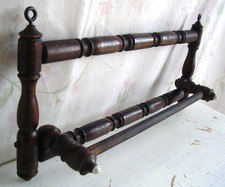 Frankreich antiker kleiner Handtuchhalter Wandhalter Holz Küche Bad um 1880