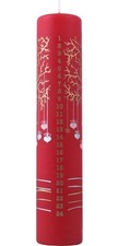 Dänische Kalenderkerze Adventskerze rot 24 Zahlen gold u. Herzen Advent Deko