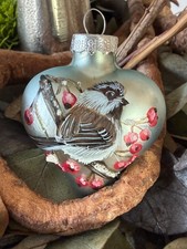 Glaskugel,Christbaumkugel,Herz,Vögel,5cm,Weihnachtskugel,Tannenmeise,handbemalt