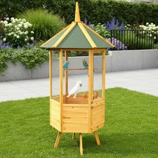 Vogelkäfig Vogelhaus Vogelvoliere Voliere XXL 6-Eck Vogel Käfig Haus Holz