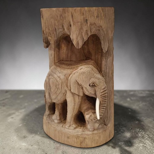 Elefant holz schnitzerei - elefant, teak