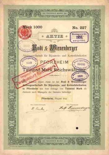 Rodi wienenberger ag - wienenberger, 1899