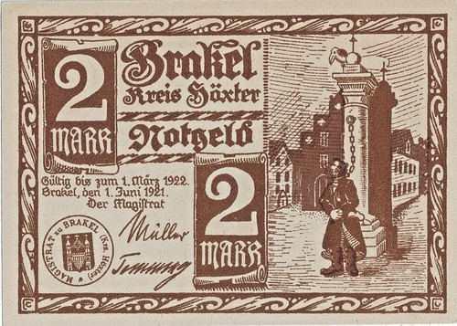 Notgeldschein mark brakel - notgeldschein,