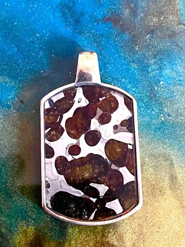 Beautiful pallasite meteorite - pallasite,