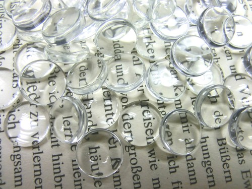Glas cabochons 6mm klar - glas,