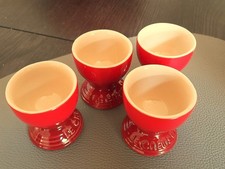 Le Creuset  Steinzeug 4 Eierbecher  Classic Kirschrot