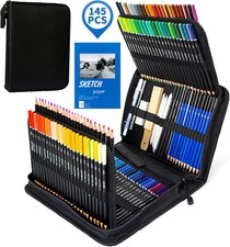 145tlg Profi-Zeichenset für Erwachsene & Künstler mit Holzkohle Kunstzubehör Set