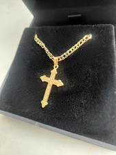 18K Goldkette mit Kreuz FBM 750 Trendor Echtgold Unisex Luxus Schmuck