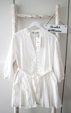 ★ ZARA ★ mini Kleid Gr. M 38 weiss Lochmuster broderie anglaise AUSVERKAUFT NEU