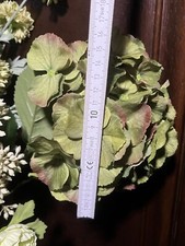 Kunstblumenstrauß 40cm Hortensie Rose grün weiß Handmade Sommerdeko