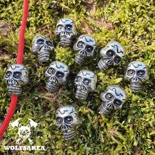 5/10 Große Skull Beads Antik