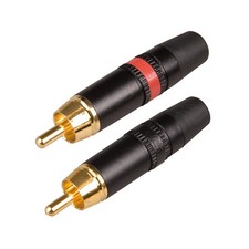 2 x Neutrik Rean Cinch Stecker vergoldet Knickschutz RCA gold plated Connectors 