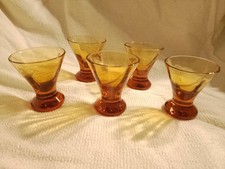 5 Stück Amber Glas Schnaps Shot Likör Gläser graviert Kleeblatt Bernstein Farben