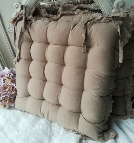 Stuhlkissen box taupe - box, fransen