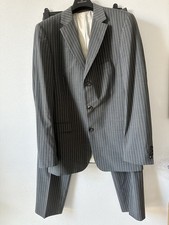 Grauer Vintage-Herrenanzug von Hugo Boss aus Wolle, Größe XL