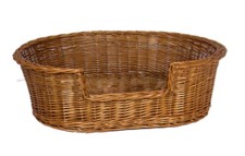 Hundekorb, braun, aus Vollweide, T 86cm x B 61cm x H 24cm, Hundebett, Tierkorb