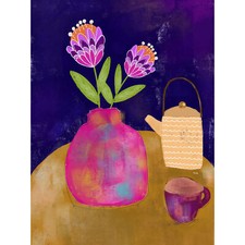 Tee und Blumen Illustration