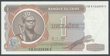 Zaire - 1 Zaire 1981 UNC - Pick 19b