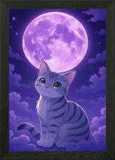 Niedliche Katze unter lila