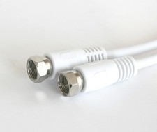 SAT-Antennen-Kabel Koax weiß TV Receiver 2x F-Stecker DVB-T DAB 75 Ohm