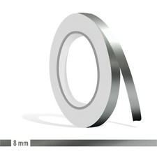ZIERSTREIFEN 8mm SILBER METALLIC GLANZ 10m Auto silver Stripe Boot 0,8 cm Dekor
