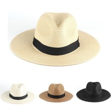 Strohhut Panama Sonnenhut Herren Damen Stroh Panamahut Hut Sommer Gärtnerhut DE