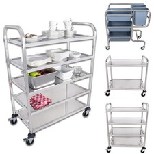 Servierwagen Transportwagen Abräumwagen Rollwagen Küchenwagen Edelstahl Beeketal