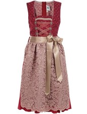 Isar-Trachten Jugend Dirndl "Vanessa" Spitzenschürze 64641 | Bordeaux Altrosa