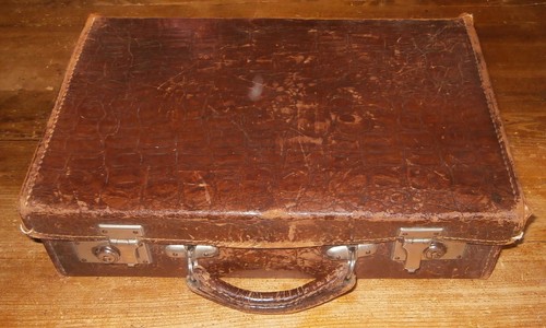 Kleiner leder koffer gepäck - leder,