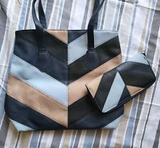 Neue Shoppertasche Patchwork Blau mit passendem Portemonnaie/ Geldbeutel