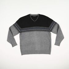 BARISAL Herren Pullover Gr M mehrfarbig Strick Pulli Langarm V-Aussch Schurwolle