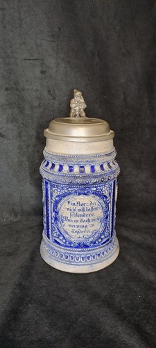 Alter bierkrug mit zinndeckel - bierkrug,