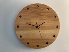 Wanduhr Holz Eiche rund