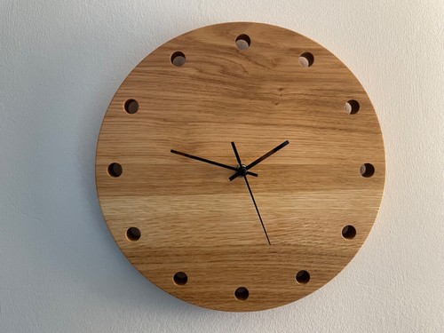 Wanduhr holz eiche rund - eiche,