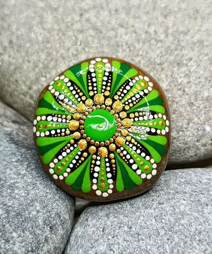 Mandala stein grün - mandala, stein,