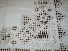 Hardanger Handarbeit Tischdecke ca. 73 x 73 cm