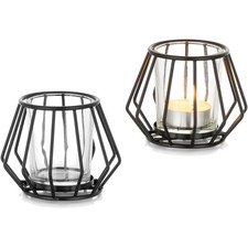 Kerzenhalter Schwarz 2 Stück