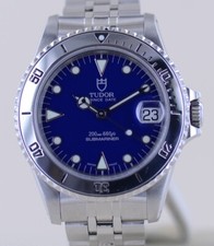 Tudor Uhr Submariner Medium blue Dial Klassiker Stahlband Unisex 36mm B+P