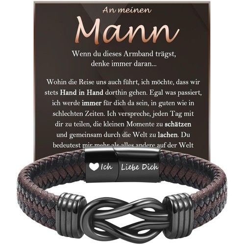 Lederarmband männer gravur - lederarmband,
