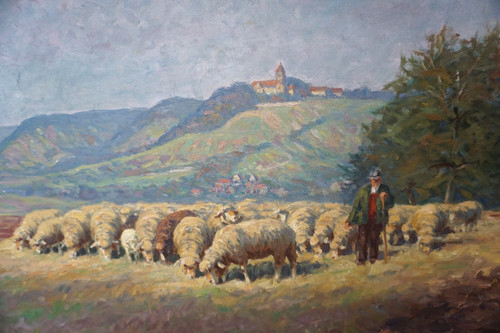 Gemälde schäfer hirte mit - gemälde,