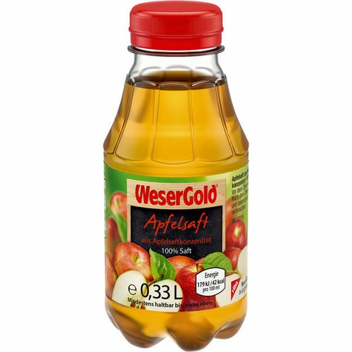 Wesergold apfelsaft 6x0 - wesergold, 6x0.33