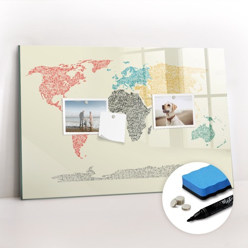 Magnettafel aus esg glas mit - glas,