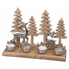 Leuchter 4flm. 30 cm Alu Mango