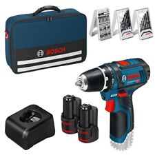Bosch GSR 12V-15 Akku-Bohrschrauber 12 V /2x 2,0 Ah Akku + Zubehör + Softbag