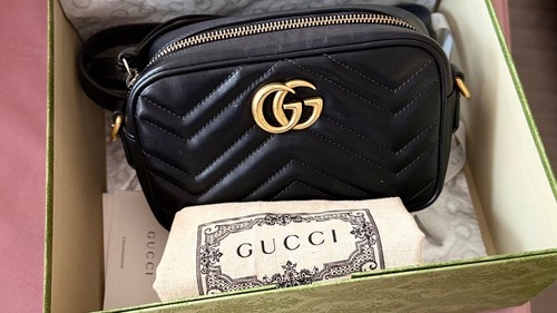 Gucci marmont leder - gucci, schwarz