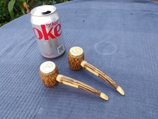 Vintage Pfeifen Design Salz & Pfefferstreuer Made in Hong Kong - Kunststoff Faux Hirschhorn