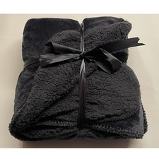 Schwarze Teddy Fleece Decke